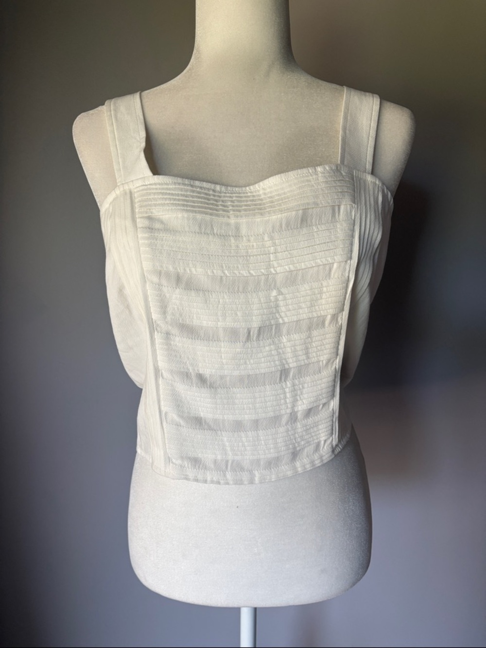 SANCIA Miya Silk Blend Women’s Cream Back Zip Tank